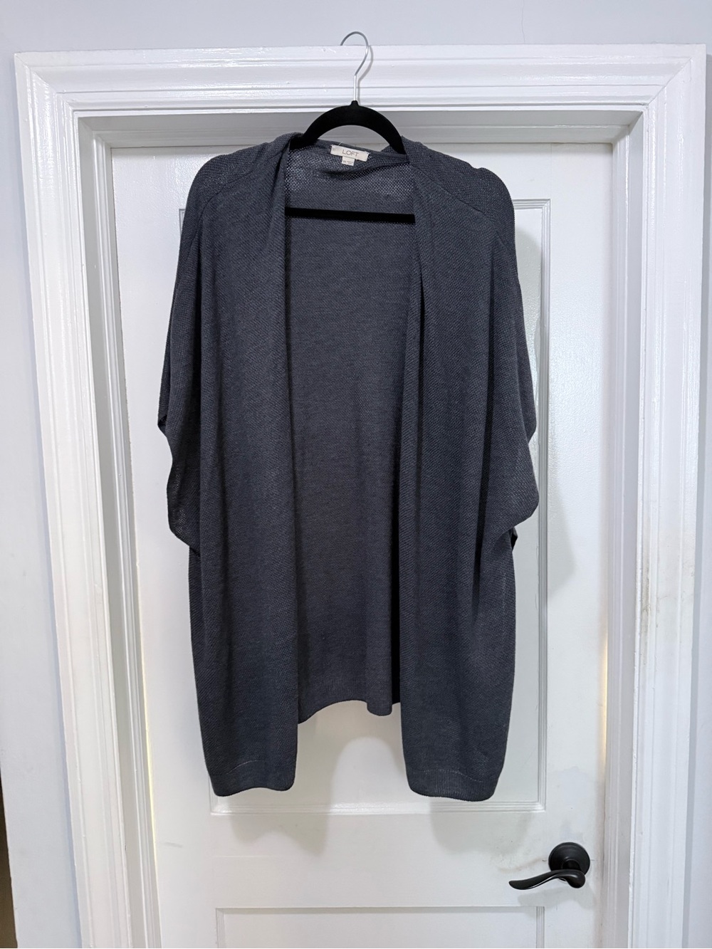 LOFT Open-Front Dolman Sleeve Cardigan - Dark Gray